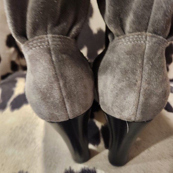Michael Kors Boots Womens 9 M Suede Gray Grey Knee High Heel Shoes $225 MSRP - Picture 11 of 16